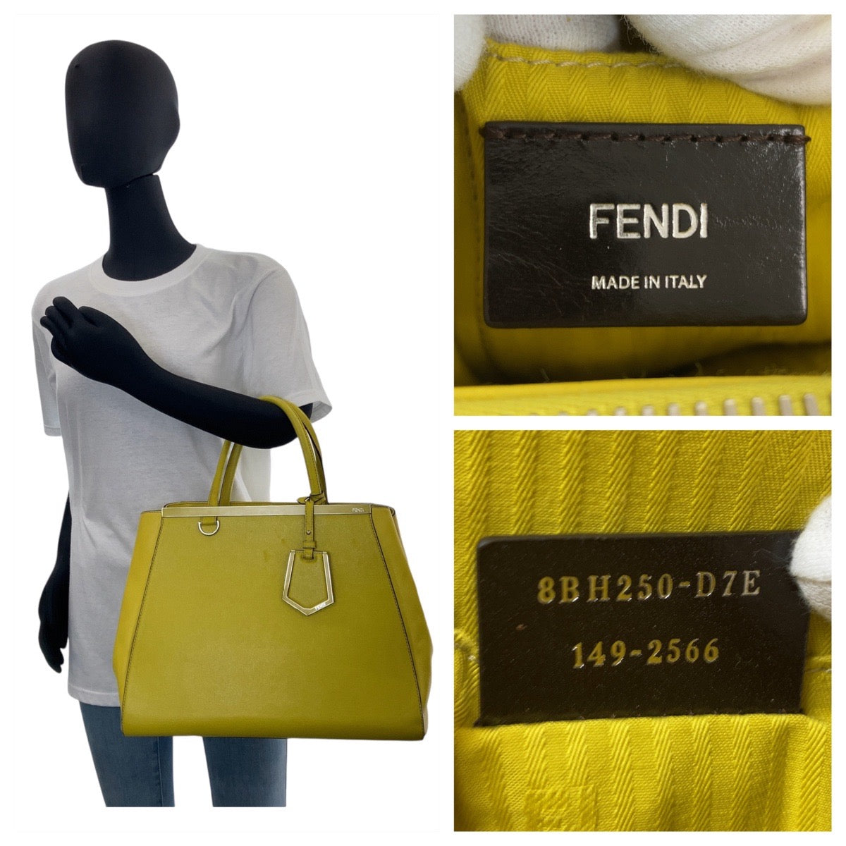 Fendi Leather 2Way Handbag Tote Bag