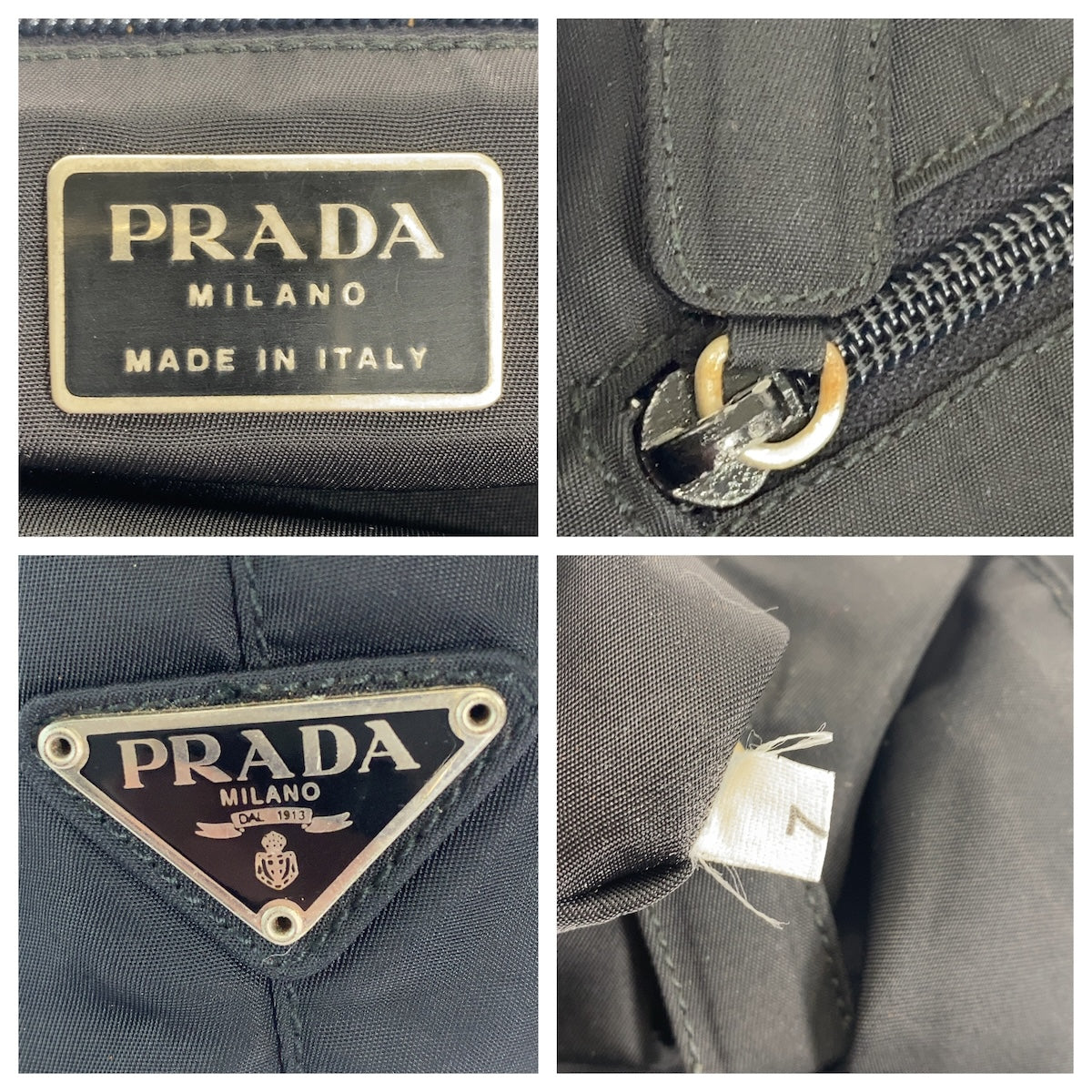 Prada Nylon Tessuto Triangle Logo Plate Shoulder Bag in Very Good Condition