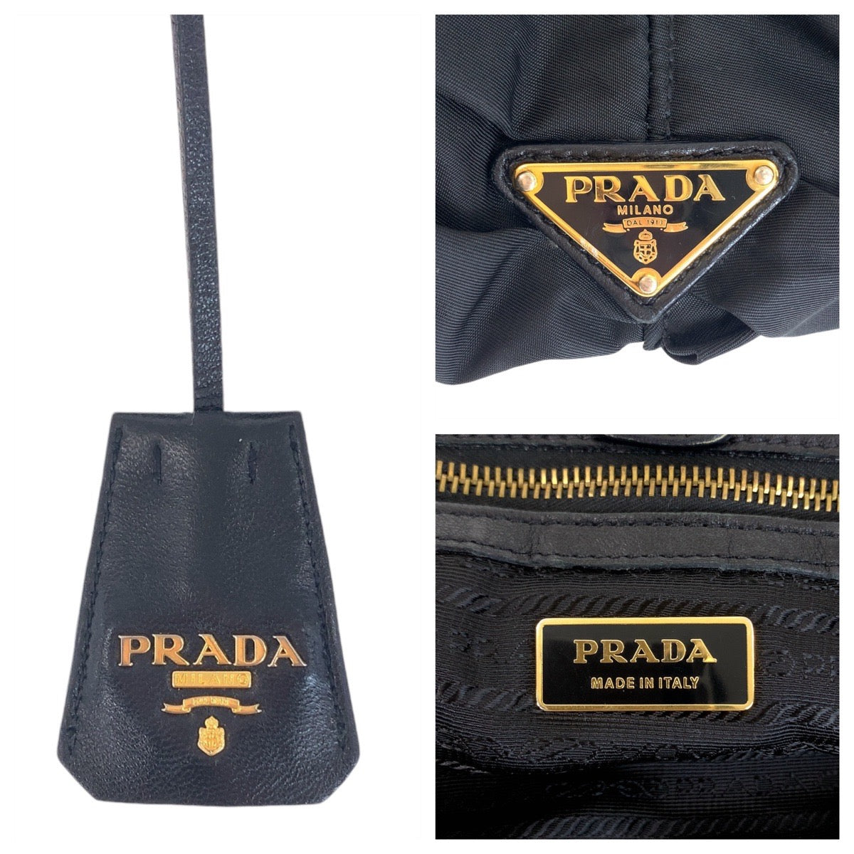 Prada Nylon Leather Tote Bag