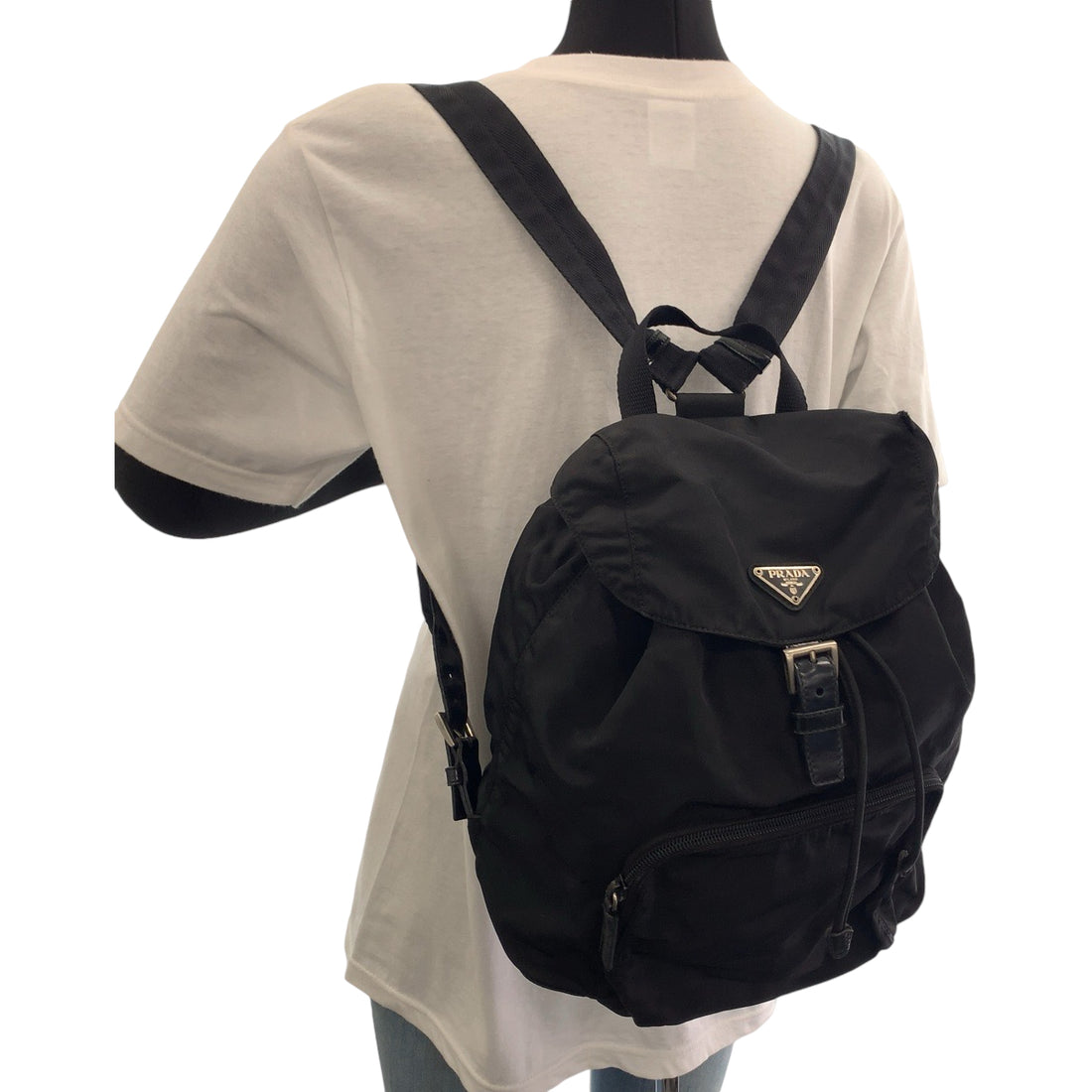 Prada Nylon Tessuto Logo Backpack