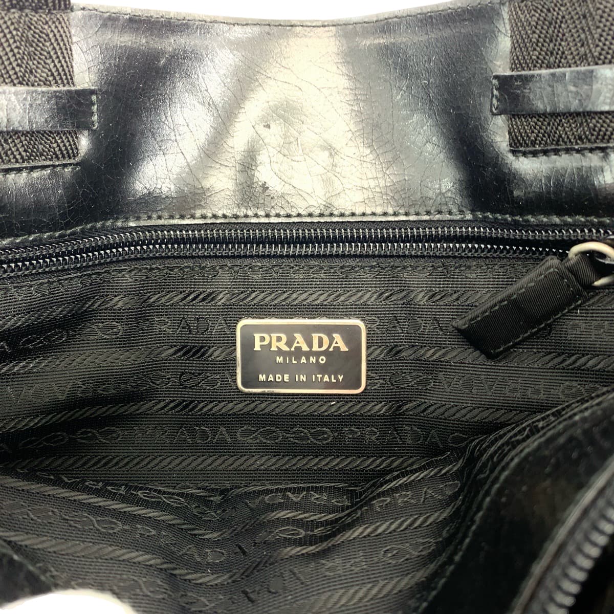 Prada Nylon Tessuto Black Tote Shoulder Bag