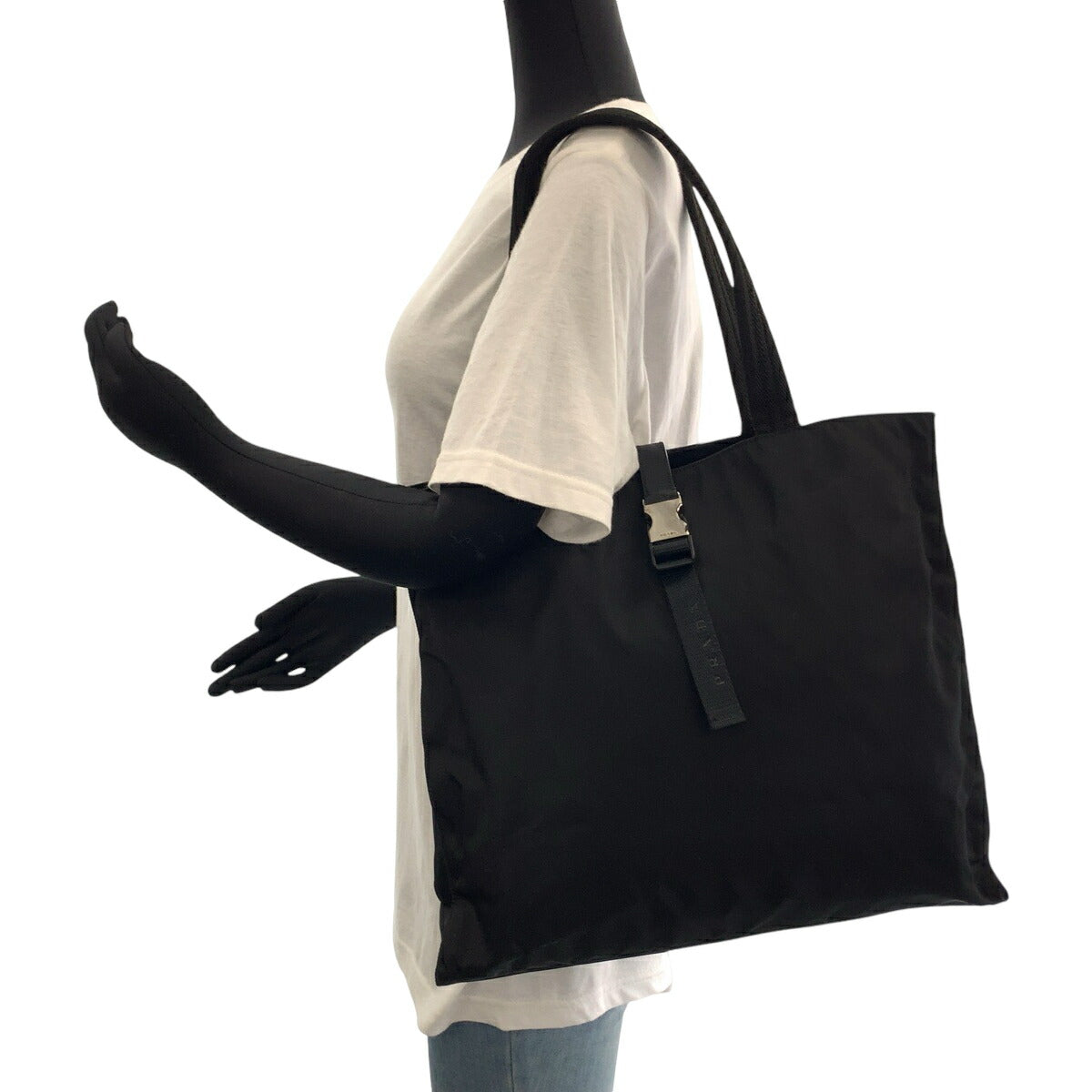 Prada Nylon Tessuto Black Tote Shoulder Bag