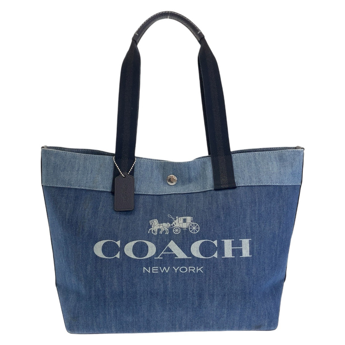 Coach Cotton Denim Horse and Carriage Tote Bag in Very Good Condition