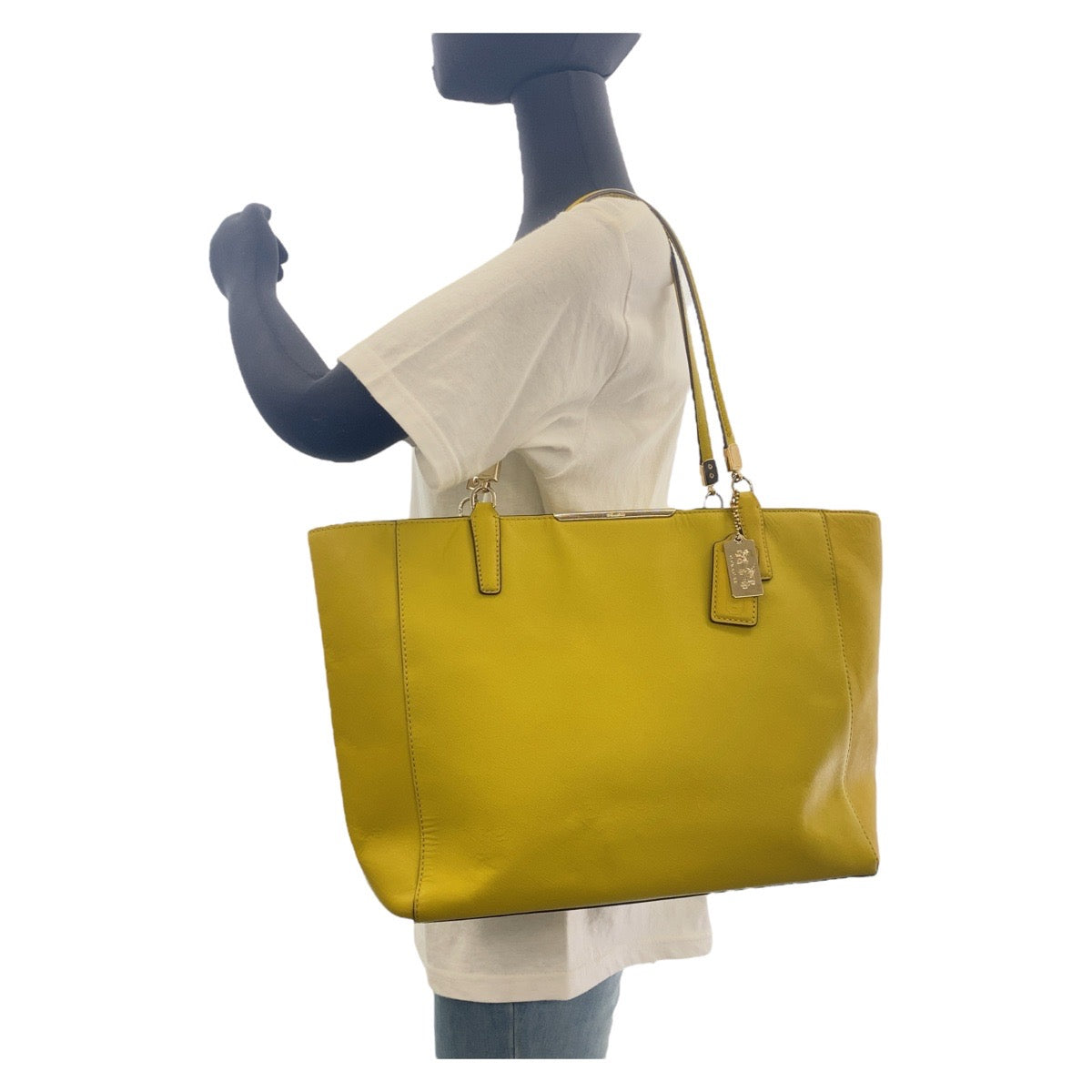 Coach Yellow Leather Tote Shoulder Bag in Very Good Condition