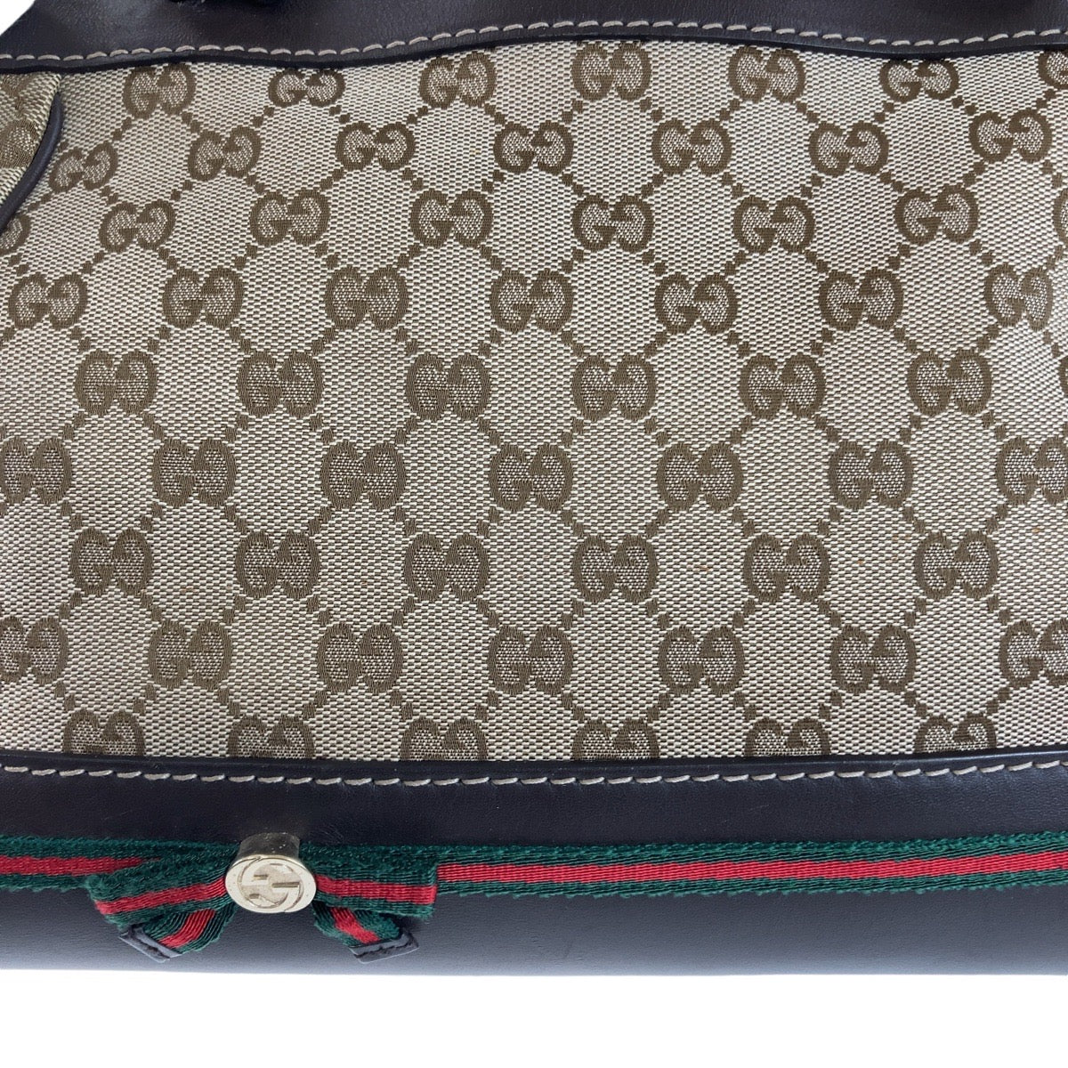 Gucci GG Canvas Leather Princy Tote Bag