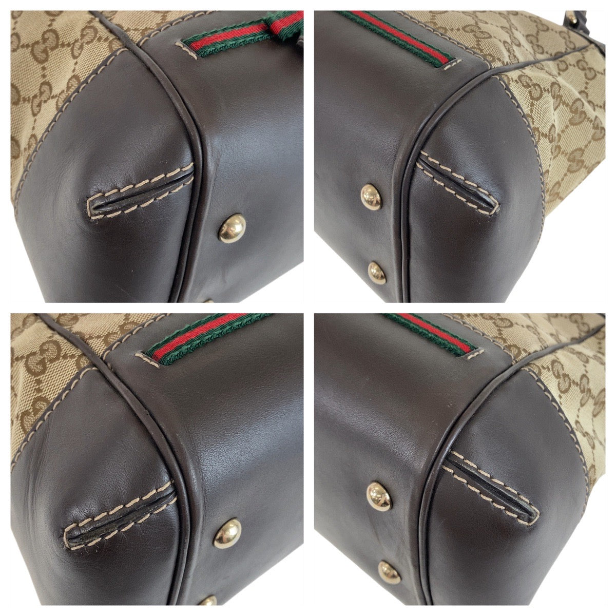 Gucci GG Canvas Leather Princy Tote Bag