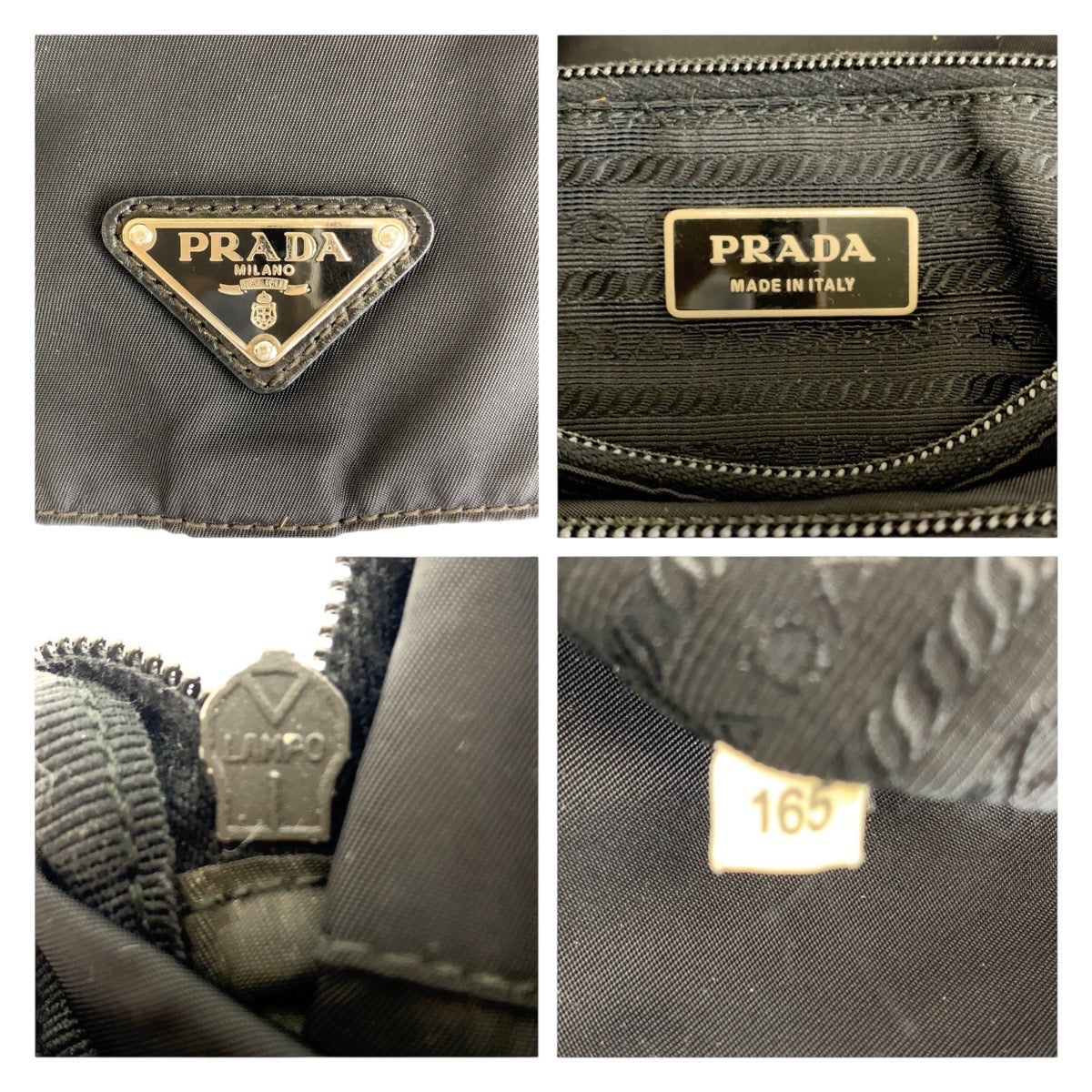 Prada Nylon Leather Tessuto Logo Shoulder Bag