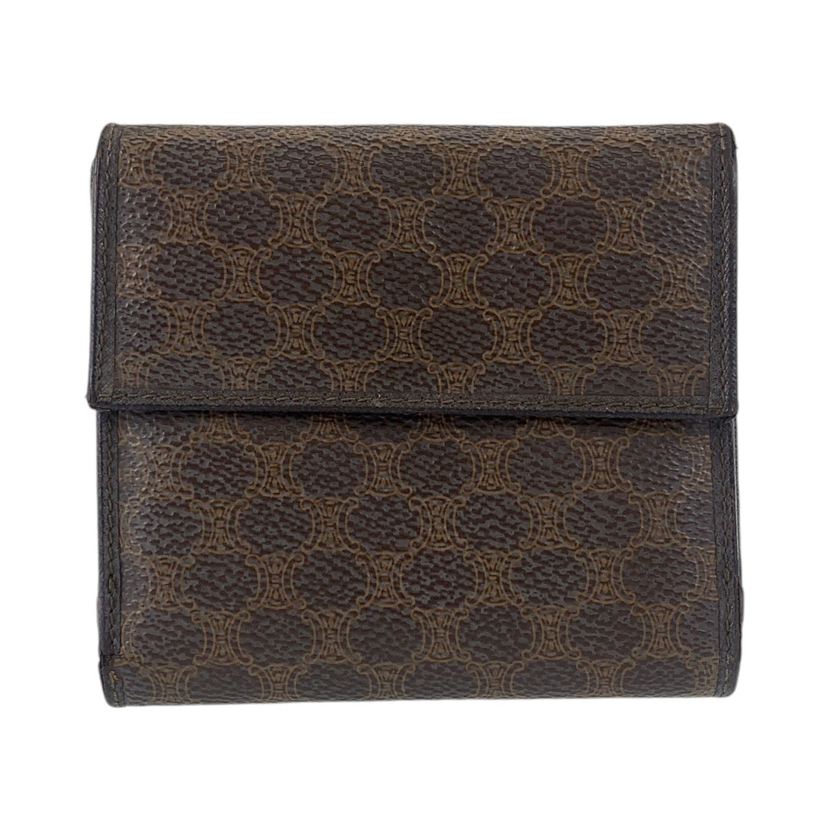 Celine Vintage Macadam Brown Compact Wallet