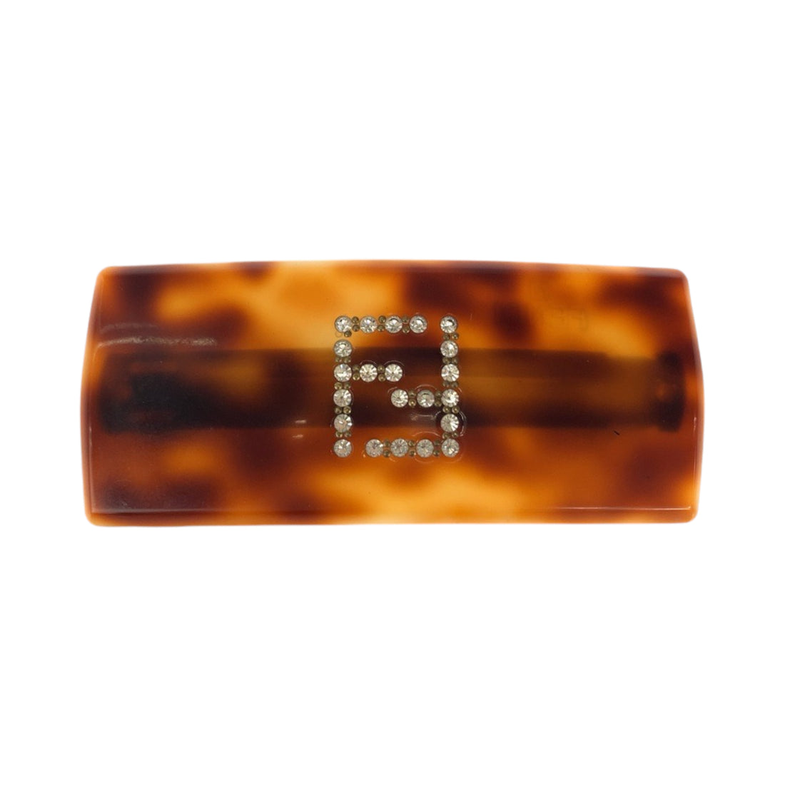 Fendi Tortoiseshell FF Logo Hair Barrette in Very Good Condition