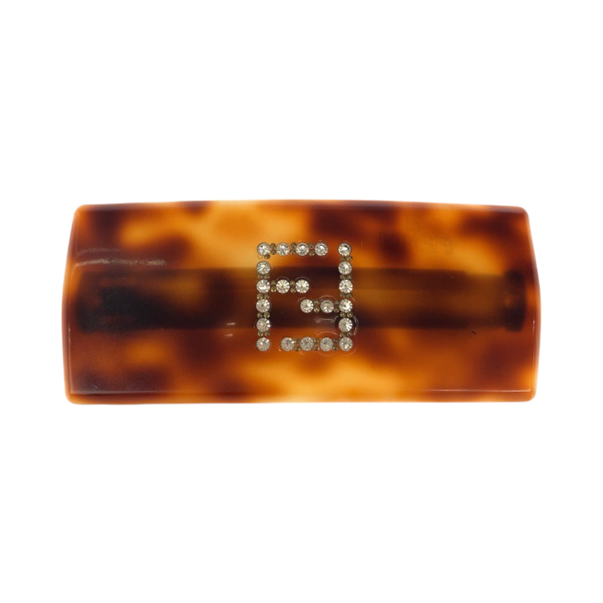 Fendi Tortoiseshell FF Logo Hair Barrette