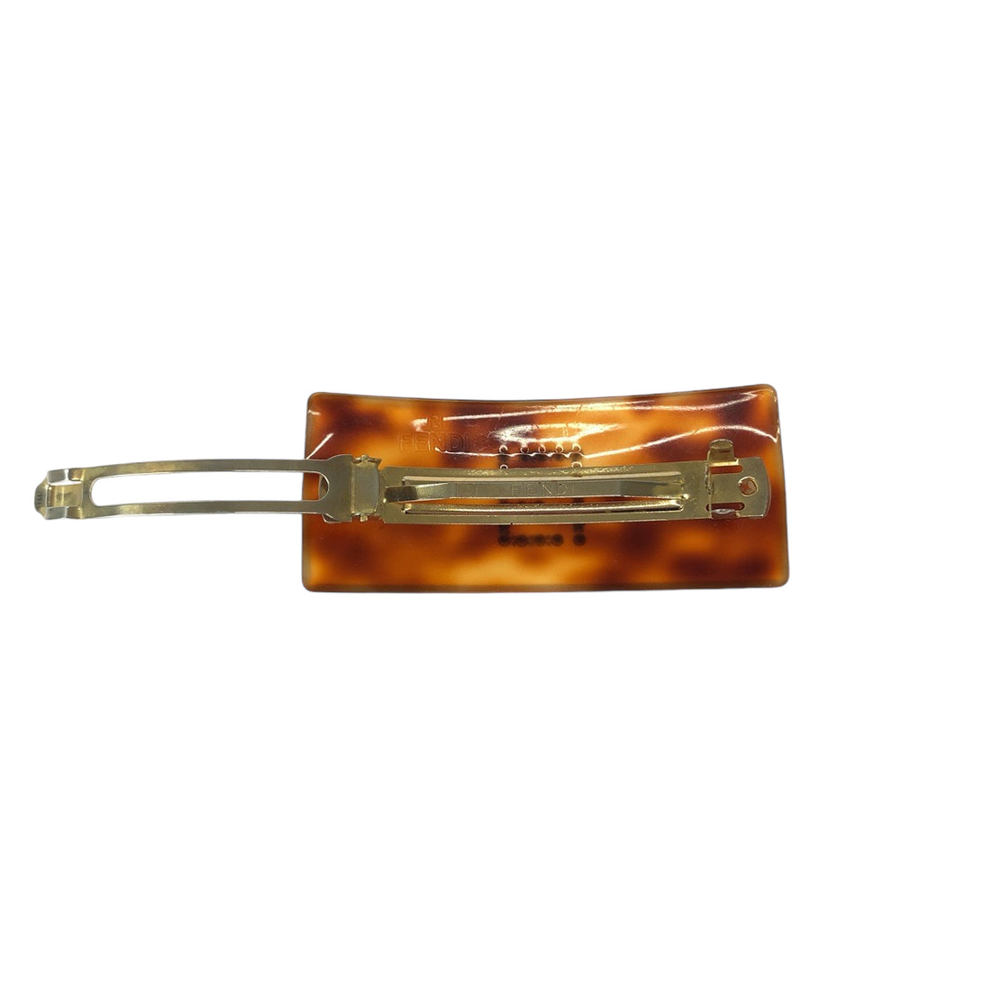 Fendi Tortoiseshell FF Logo Hair Barrette in Very Good Condition