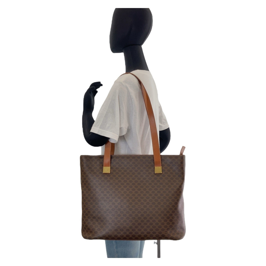 Celine Vintage Macadam PVC Leather Tote Bag