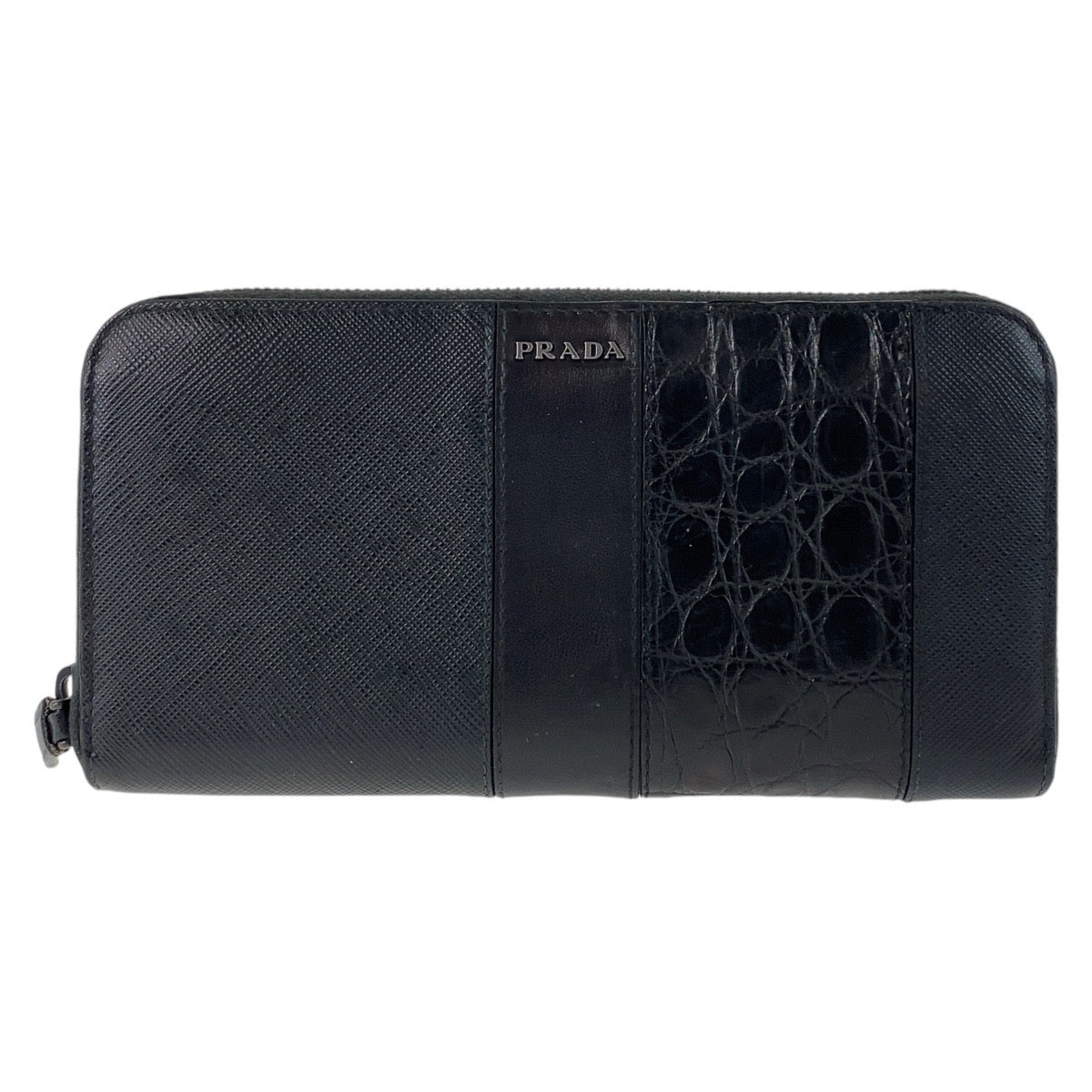 Prada Saffiano Leather Crocodile Long Wallet