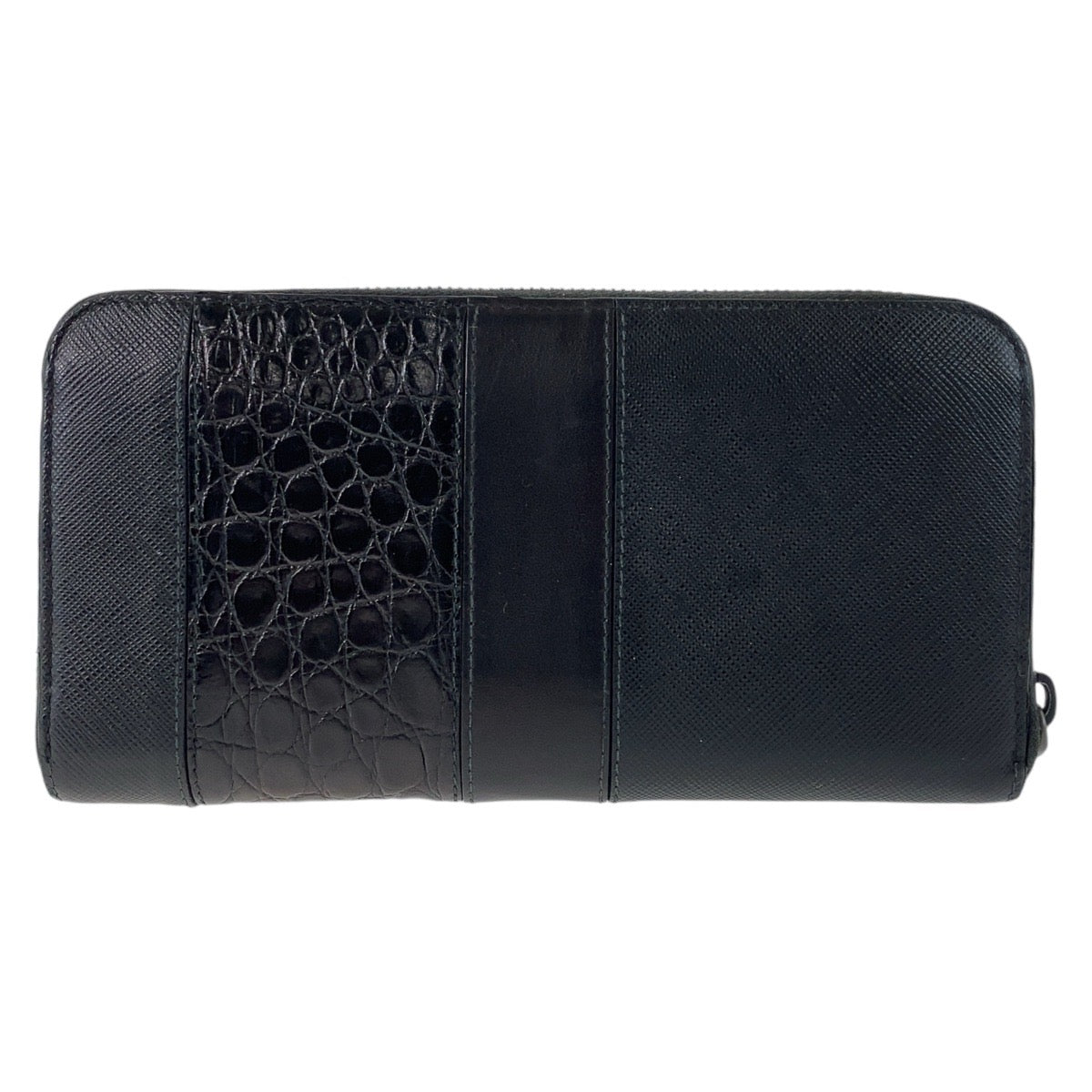 Prada Saffiano Leather Crocodile Long Wallet