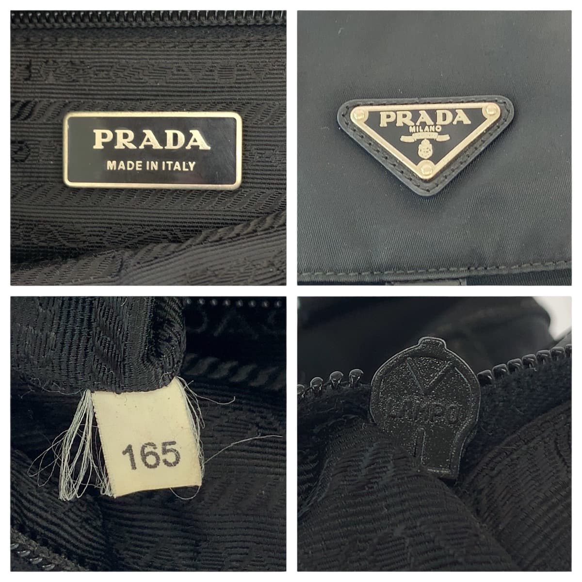 Prada Nylon Tessuto Logo Plate Shoulder Bag