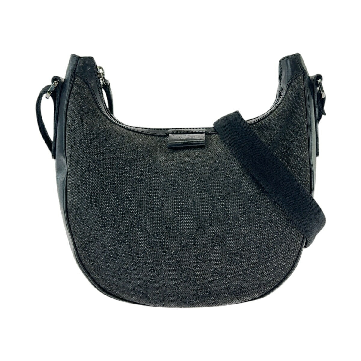 Gucci Black GG Canvas Hobo Shoulder Bag