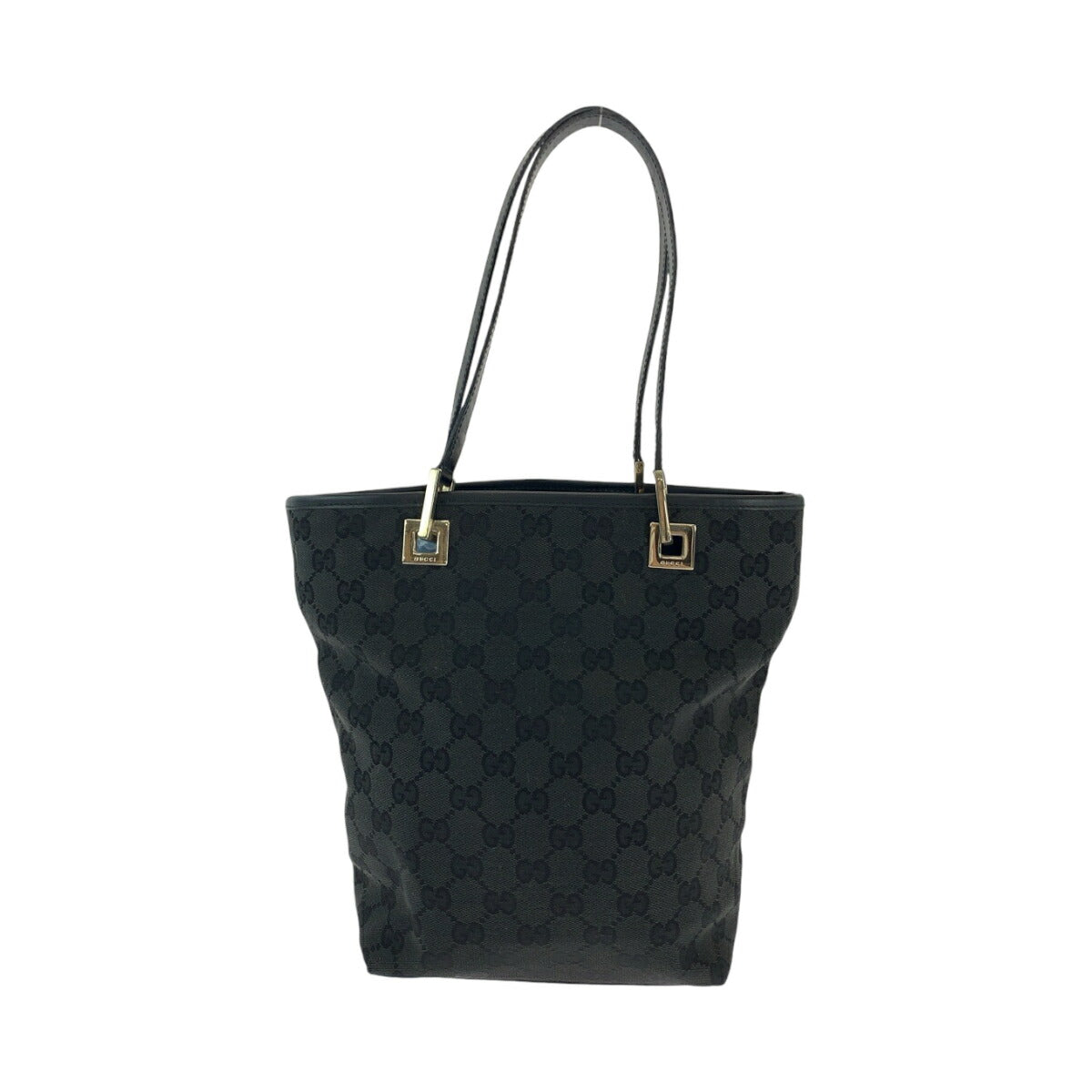 Gucci GG Canvas Tote Bag Black Gold Hardware