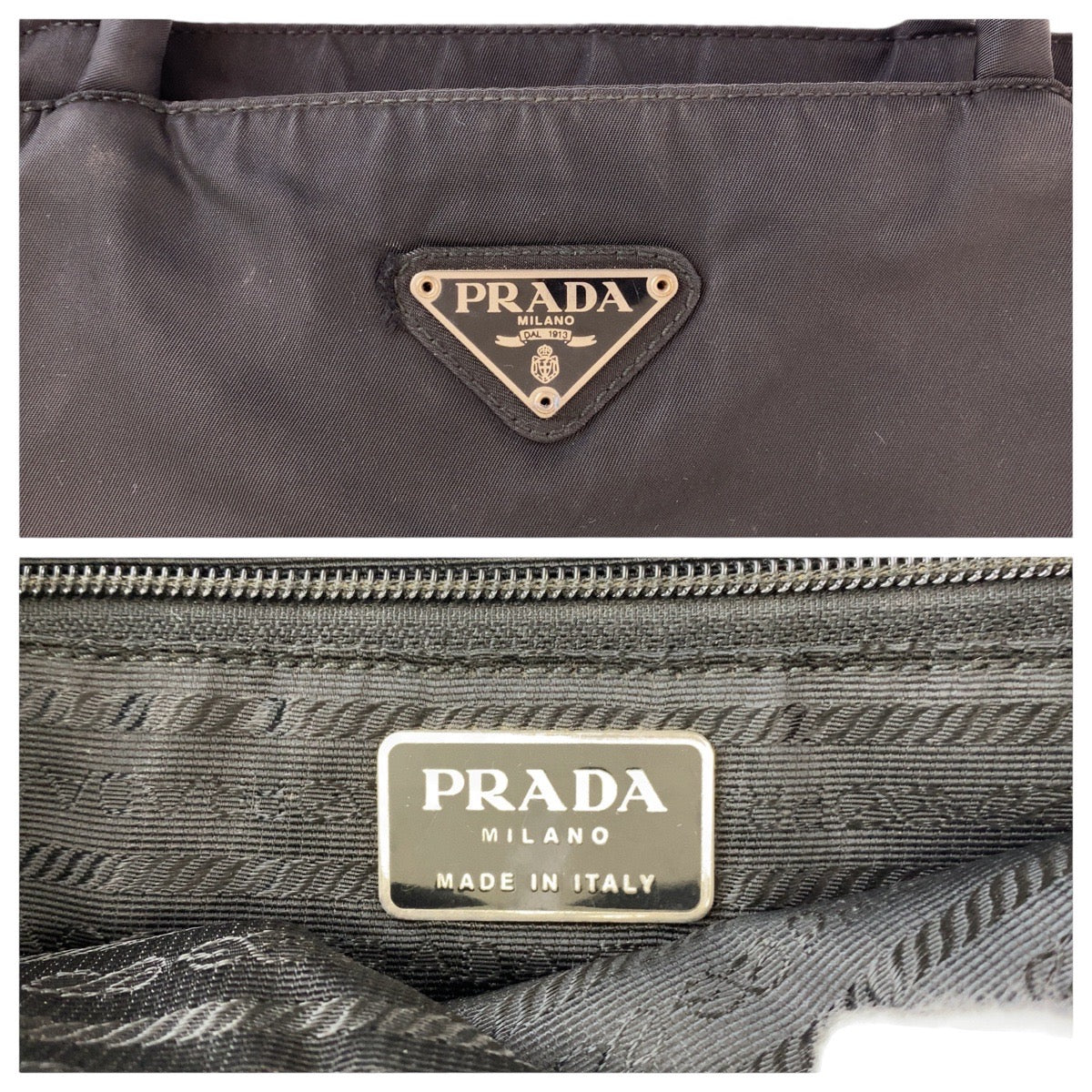 Prada Nylon Tessuto Logo Tote Bag