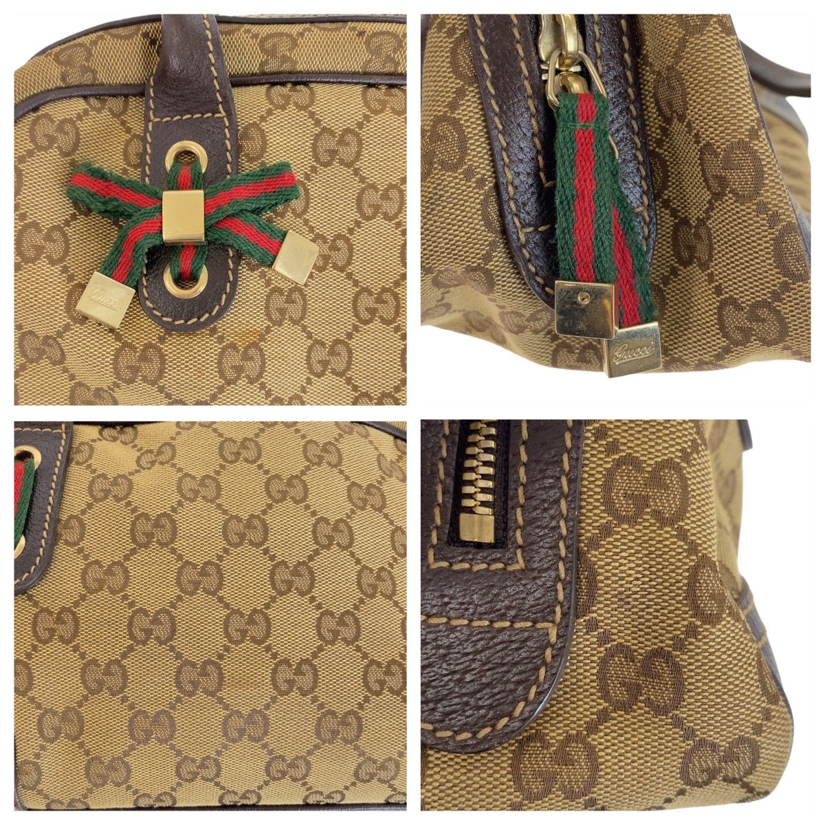 Gucci Princy GG Canvas Leather Shoulder Handbag