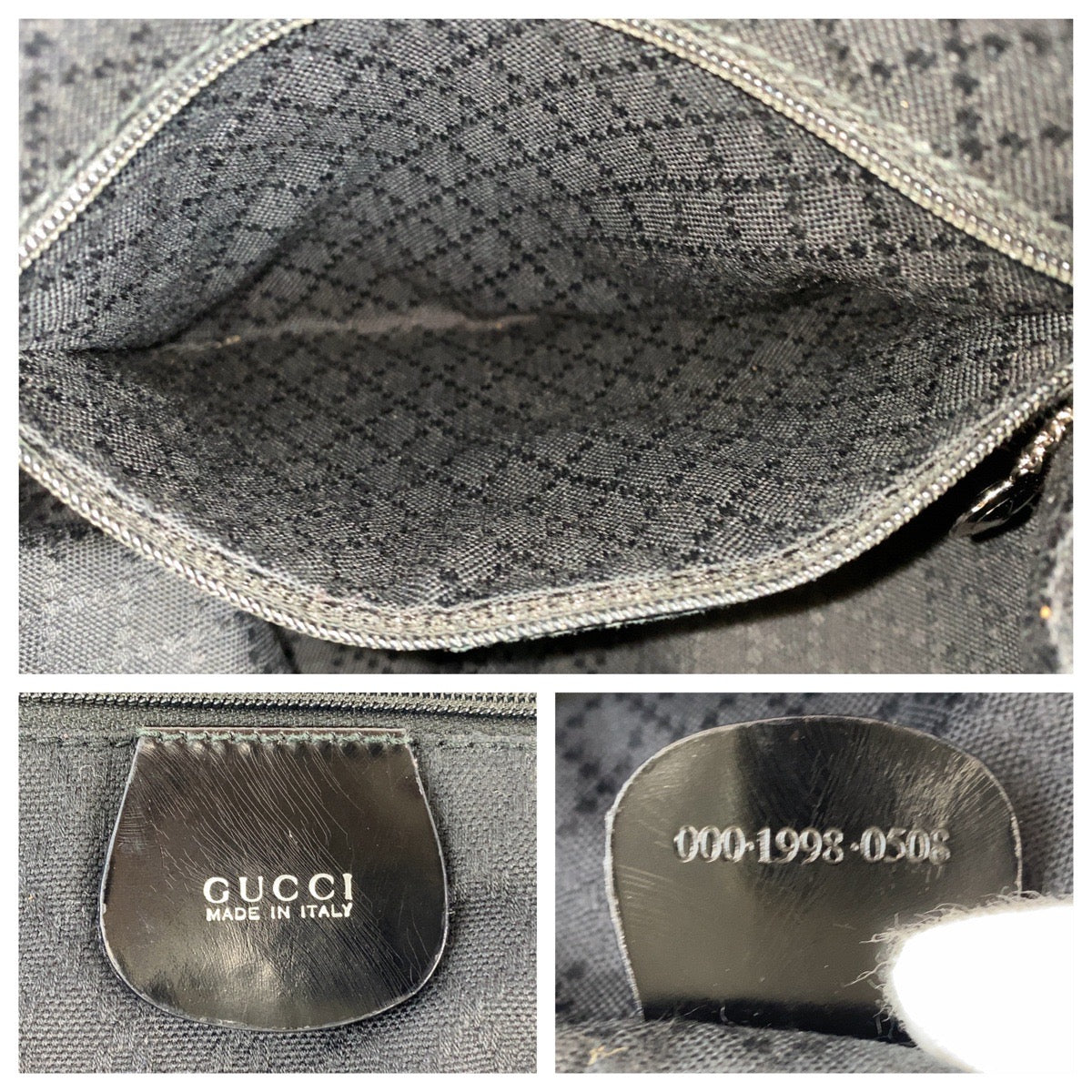 Gucci Bamboo Canvas Leather Tote Bag