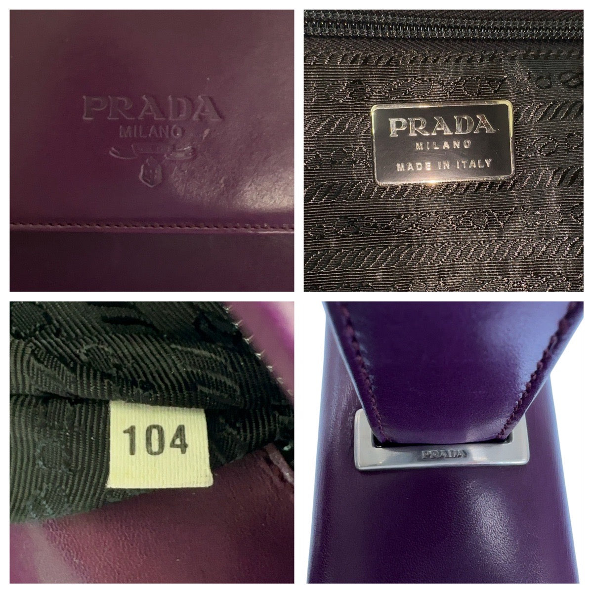 Prada Embossed Logo Leather Handbag