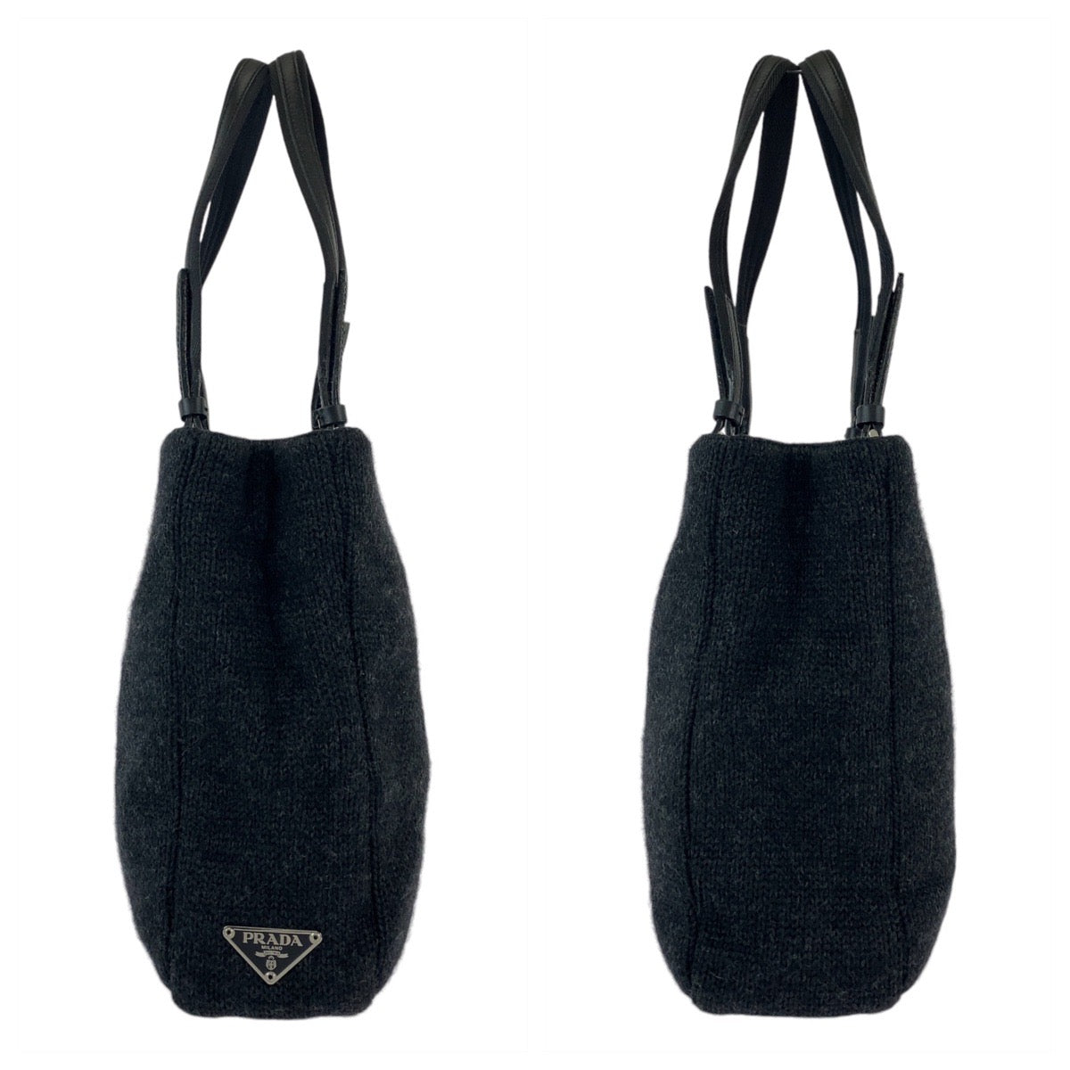 Prada Wool Triangle Logo Tote Bag