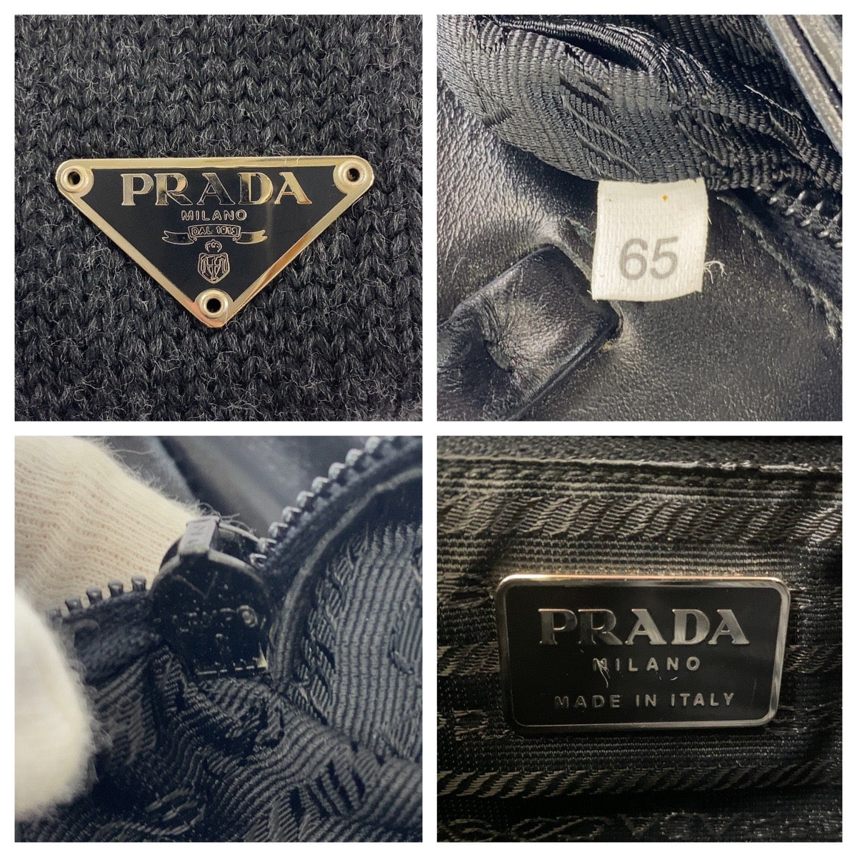 Prada Wool Triangle Logo Tote Bag