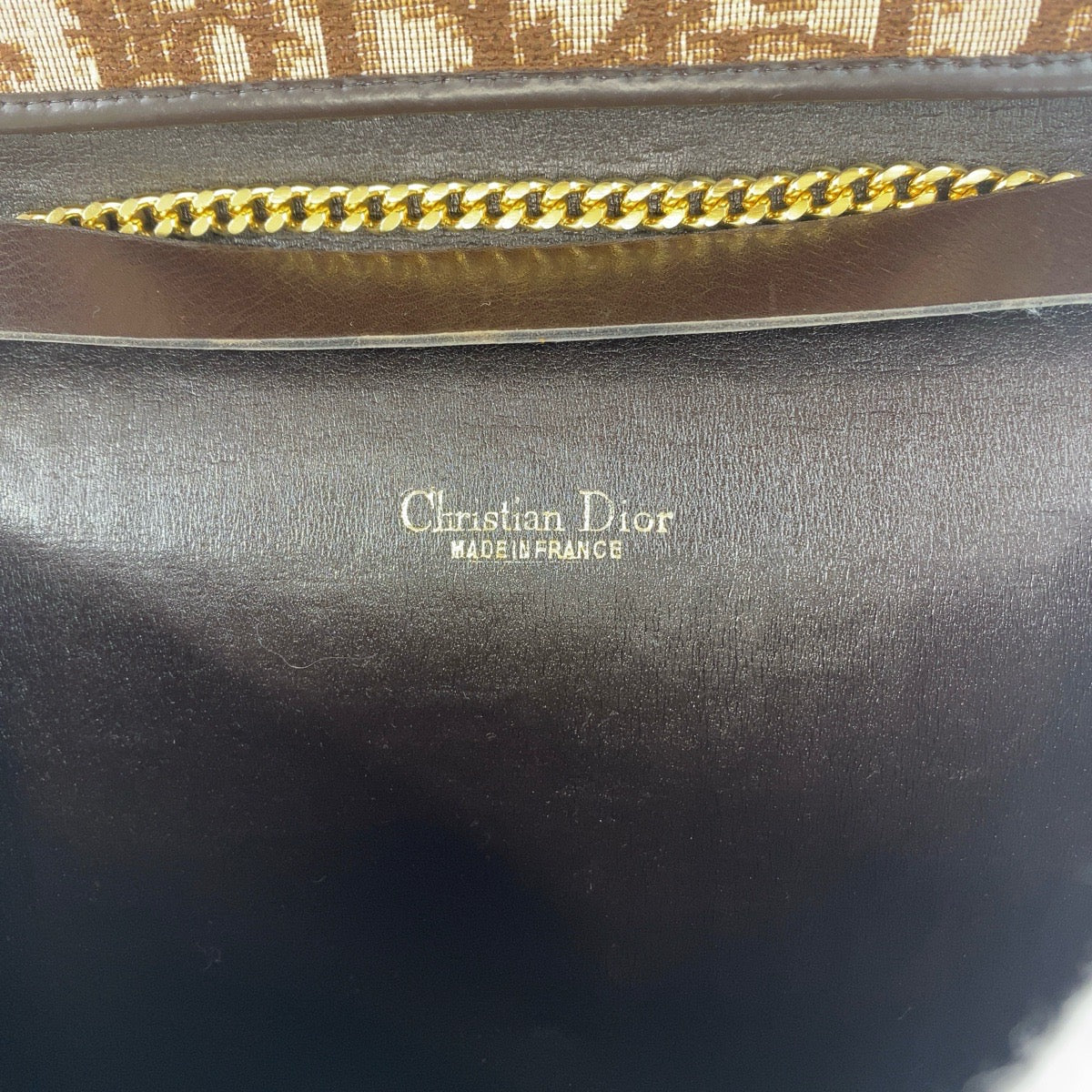 Dior Vintage Trotter Canvas Leather Shoulder Bag