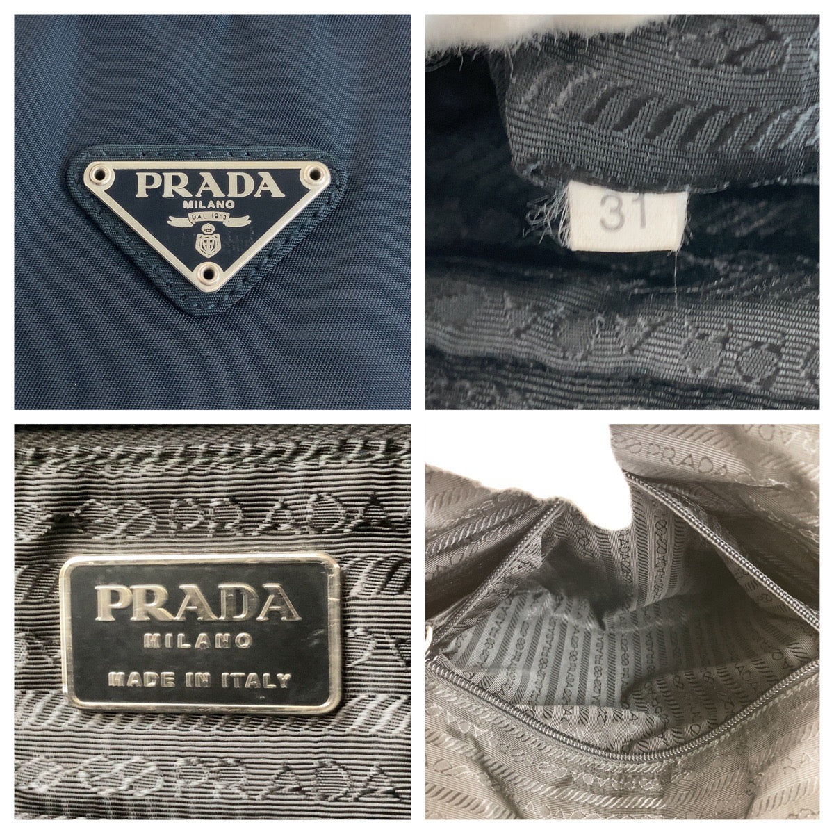 Prada Nylon Tessuto Logo Tote Bag