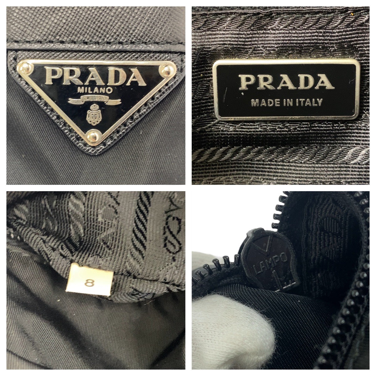 Prada Nylon Tessuto Logo Plate Shoulder Bag