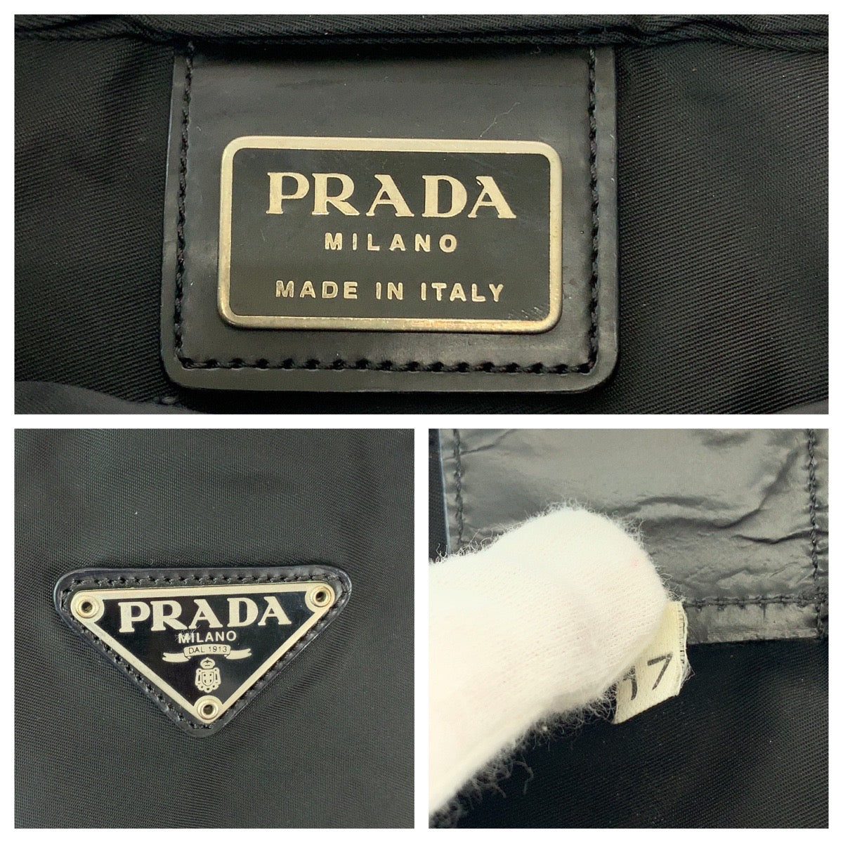 Prada Nylon Tessuto Logo Plate Messenger Bag