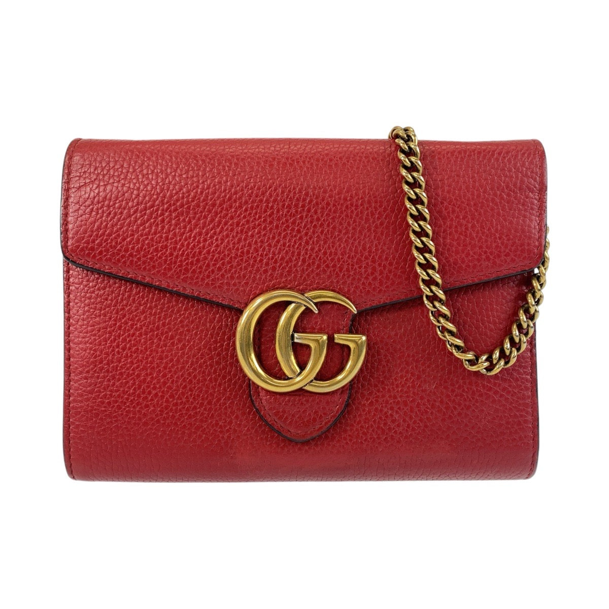 Gucci GG Marmont Red Leather Shoulder Bag