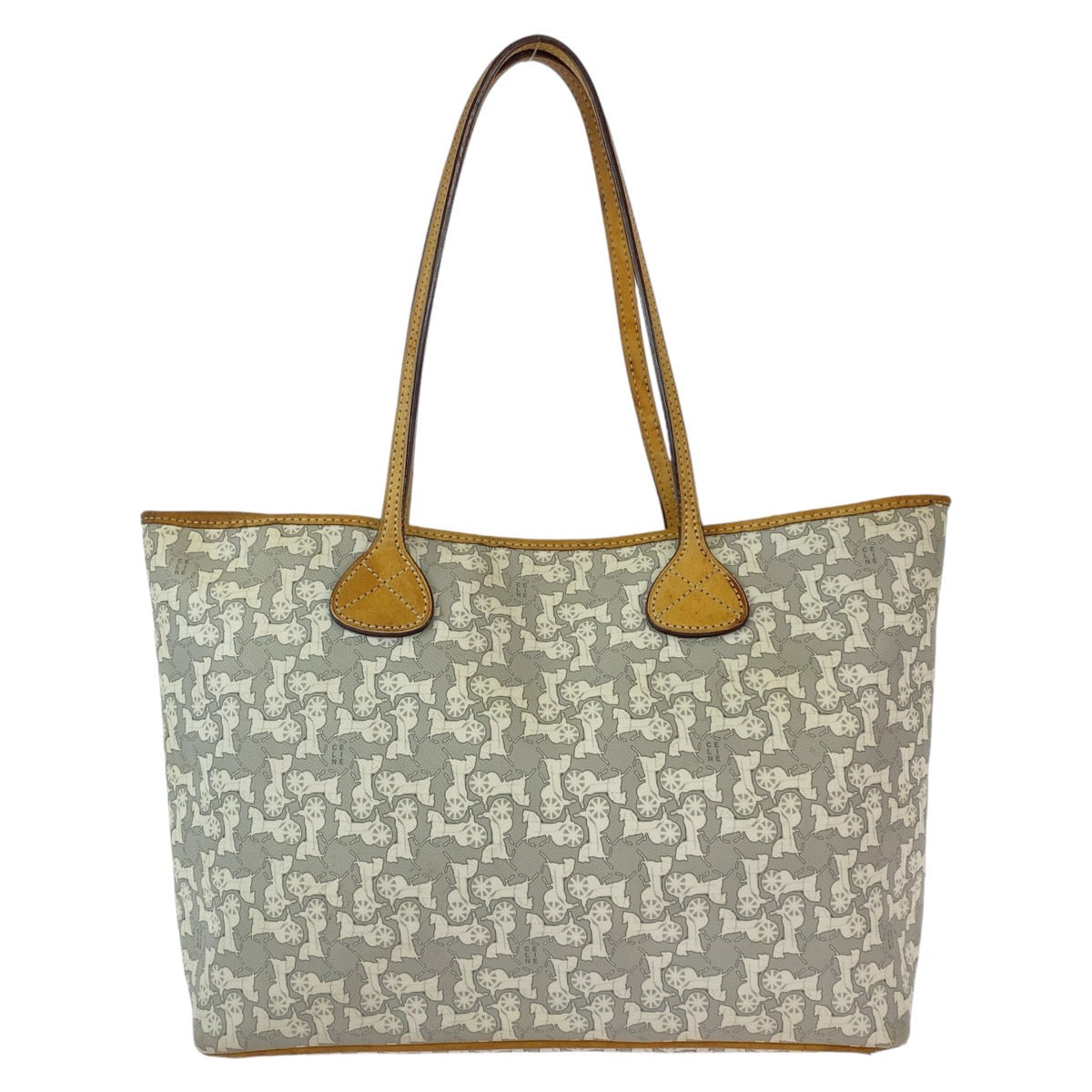 Celine Salky Carriage Pattern Tote Shoulder Bag