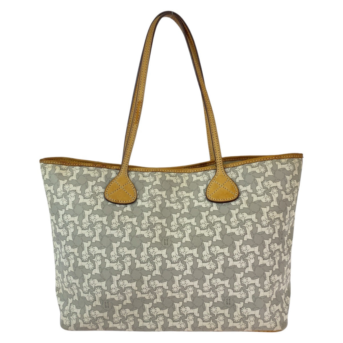 Celine Salky Carriage Pattern Tote Shoulder Bag