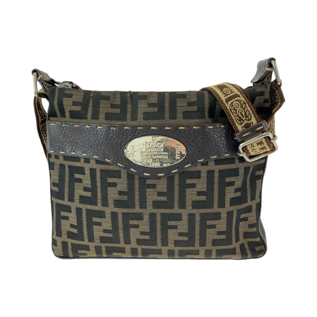 Fendi Zucca Canvas Shoulder Bag Pochette