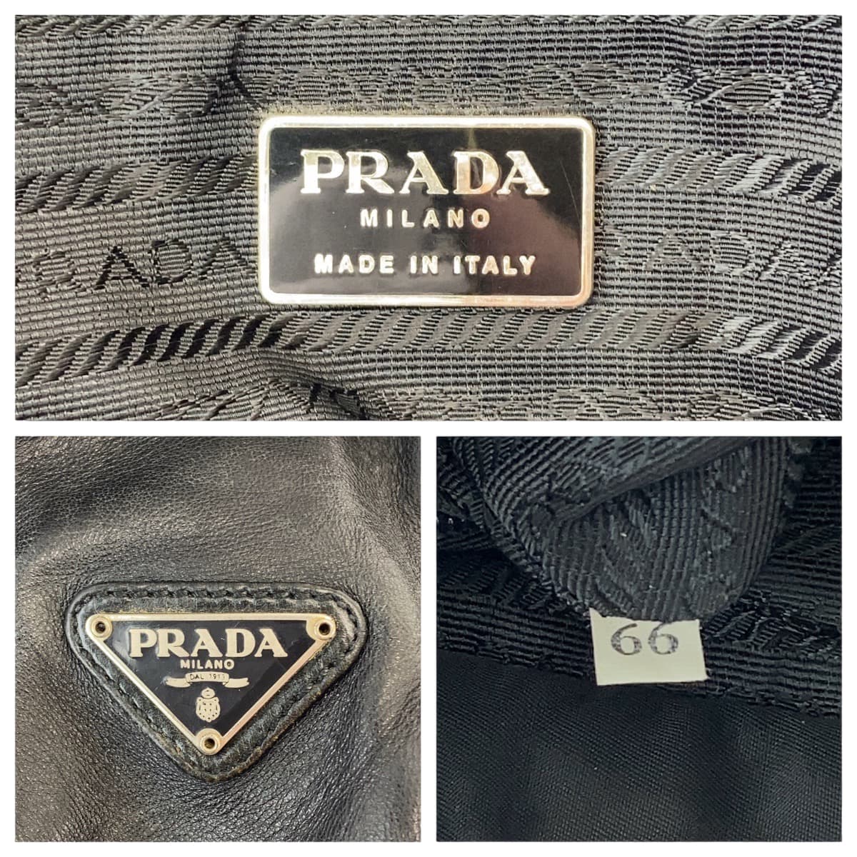 Prada Nylon Leather Tessuto Logo Handbag