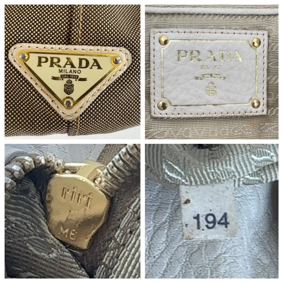 Prada Canvas Leather Logo Jacquard Tote Bag