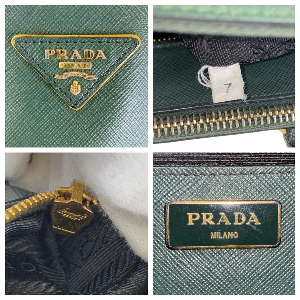 Prada Saffiano Leather Triangle Logo 2way Bag