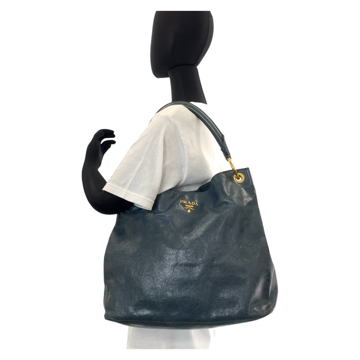 Prada Leather Hobo Shoulder Bag