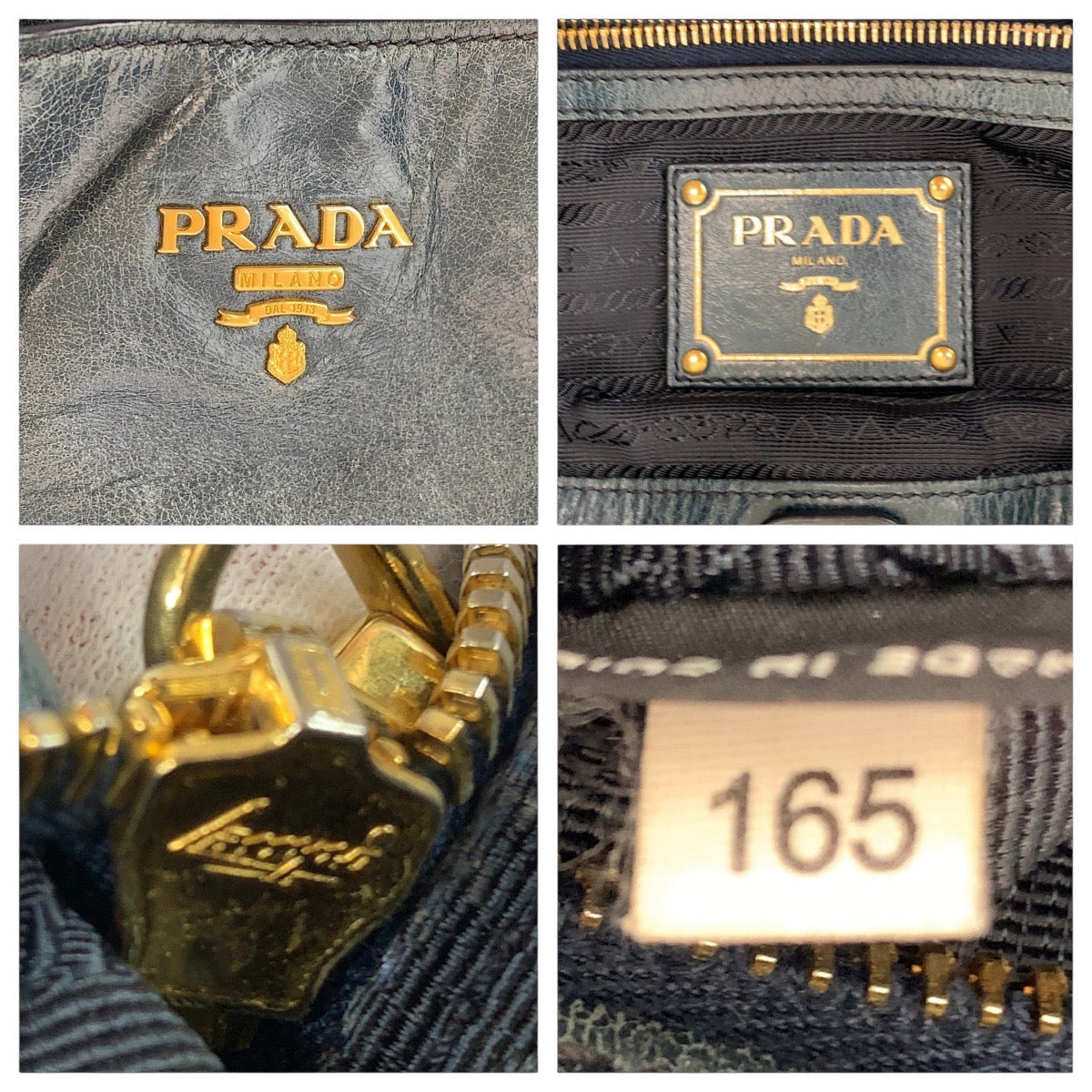 Prada Leather Hobo Shoulder Bag