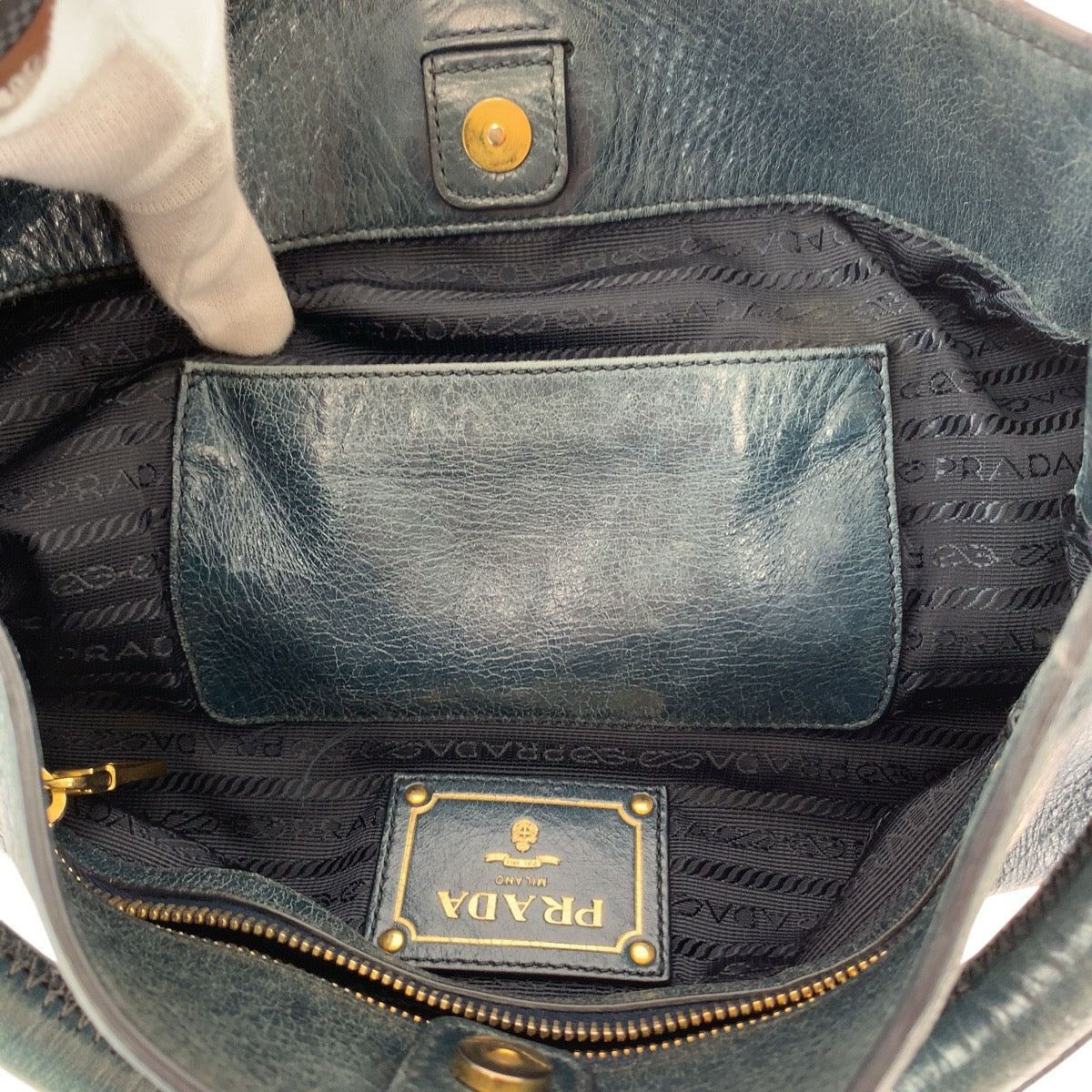 Prada Leather Hobo Shoulder Bag