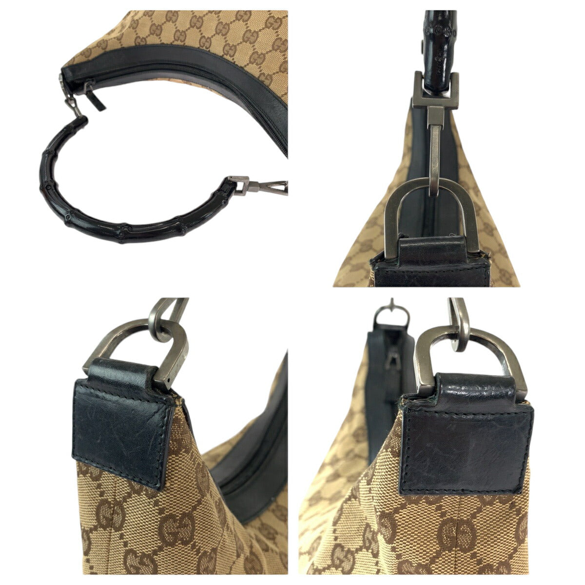 Gucci Bamboo Hobo GG Canvas Handbag