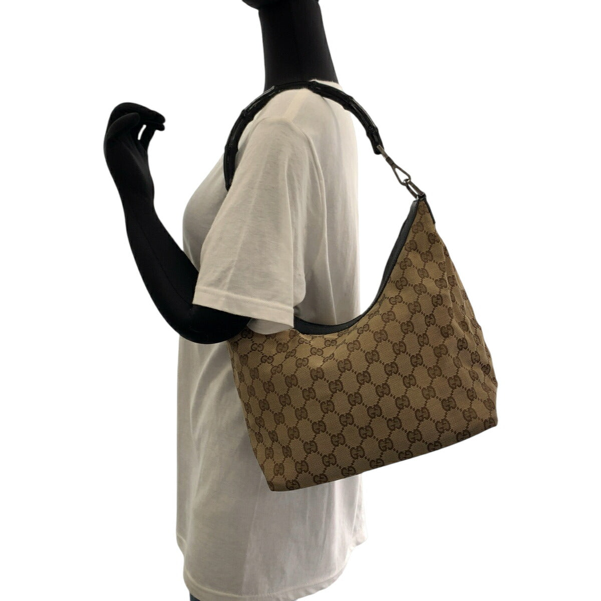 Gucci Bamboo Hobo GG Canvas Handbag