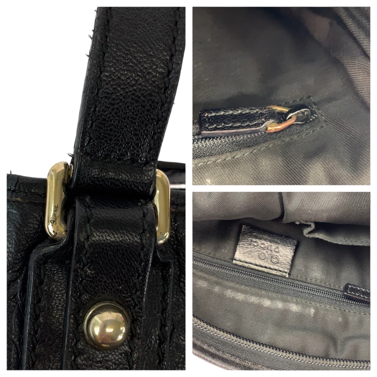 Gucci Leather Shoulder Bag Black