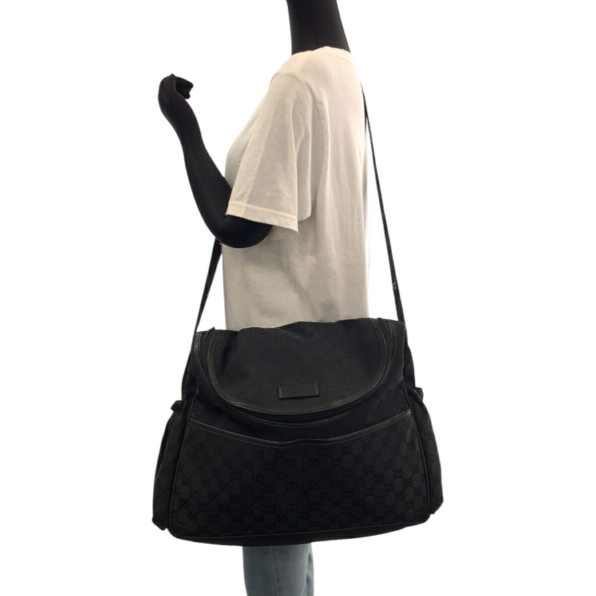 Gucci Black GG Canvas Shoulder Bag