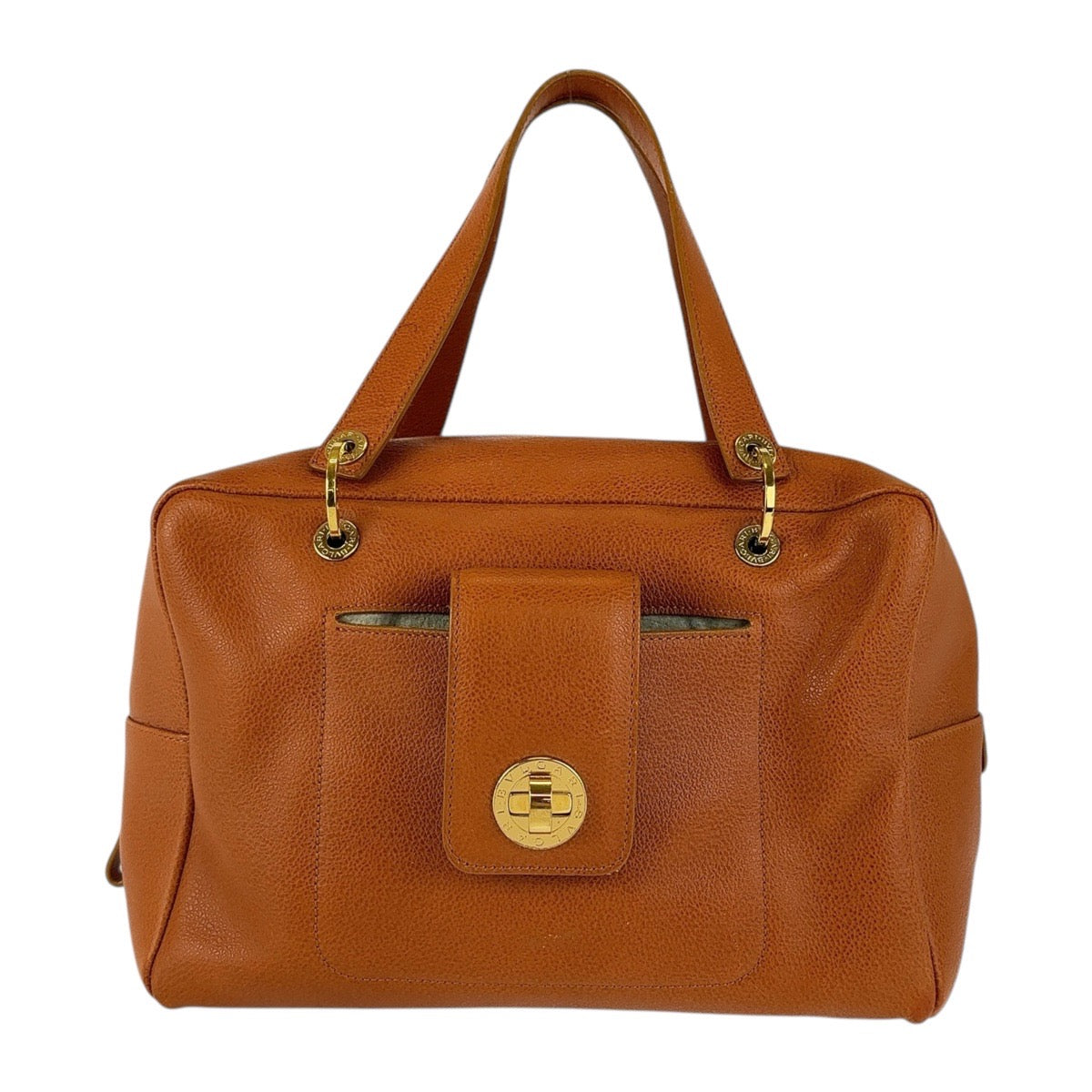 Bvlgari Leather Turnlock Handbag