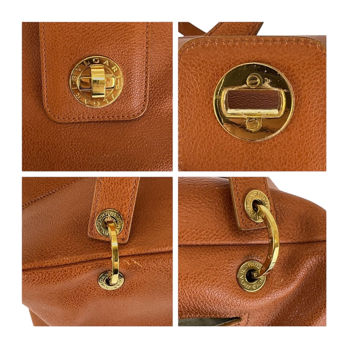 Bvlgari Leather Turnlock Handbag