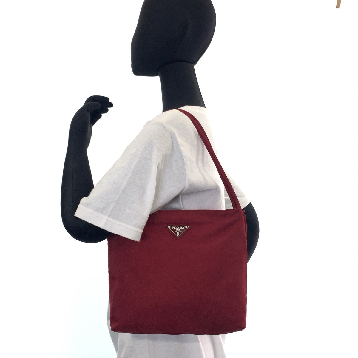 Prada Nylon Tessuto Triangle Logo Tote Bag