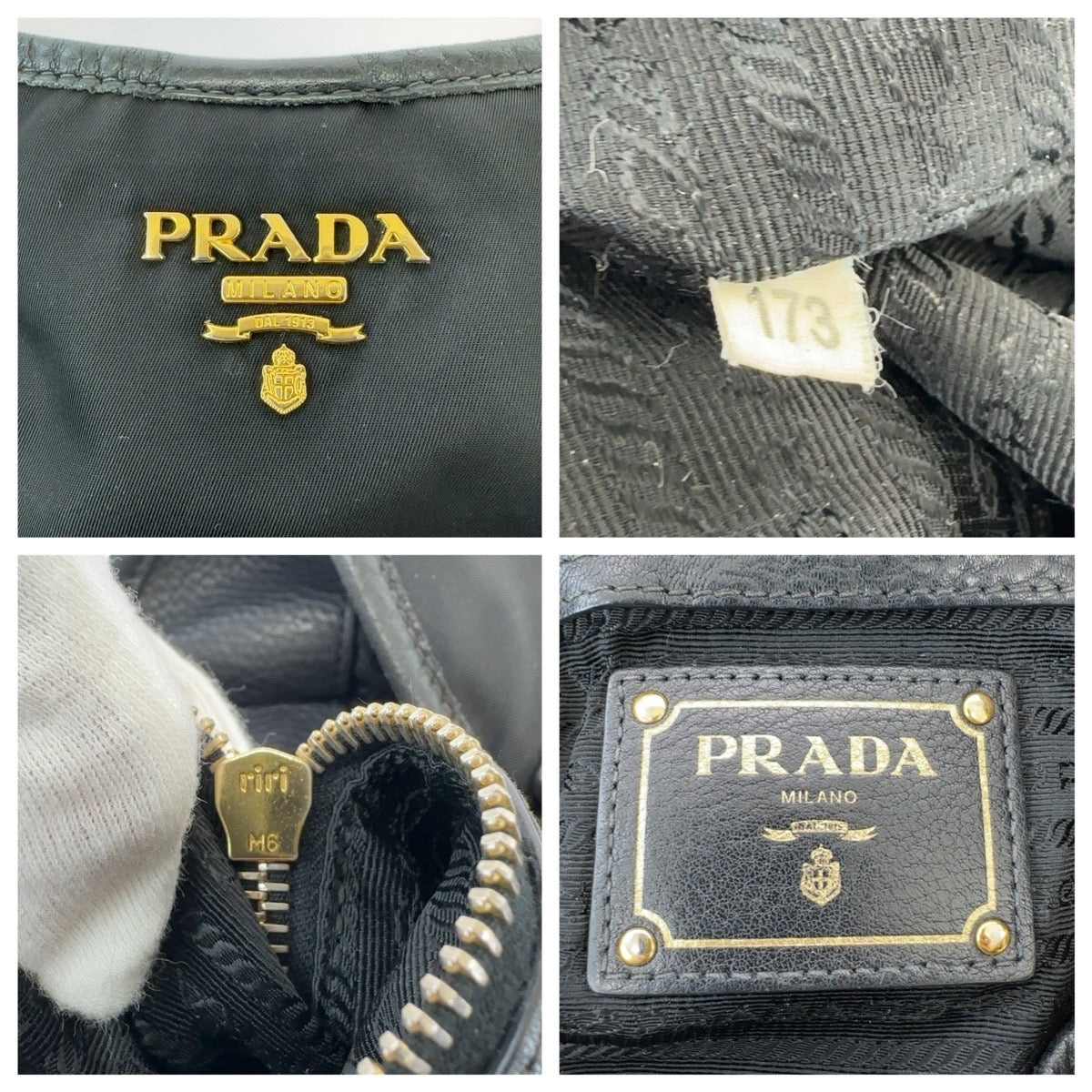 Prada Nylon Leather Tote Bag