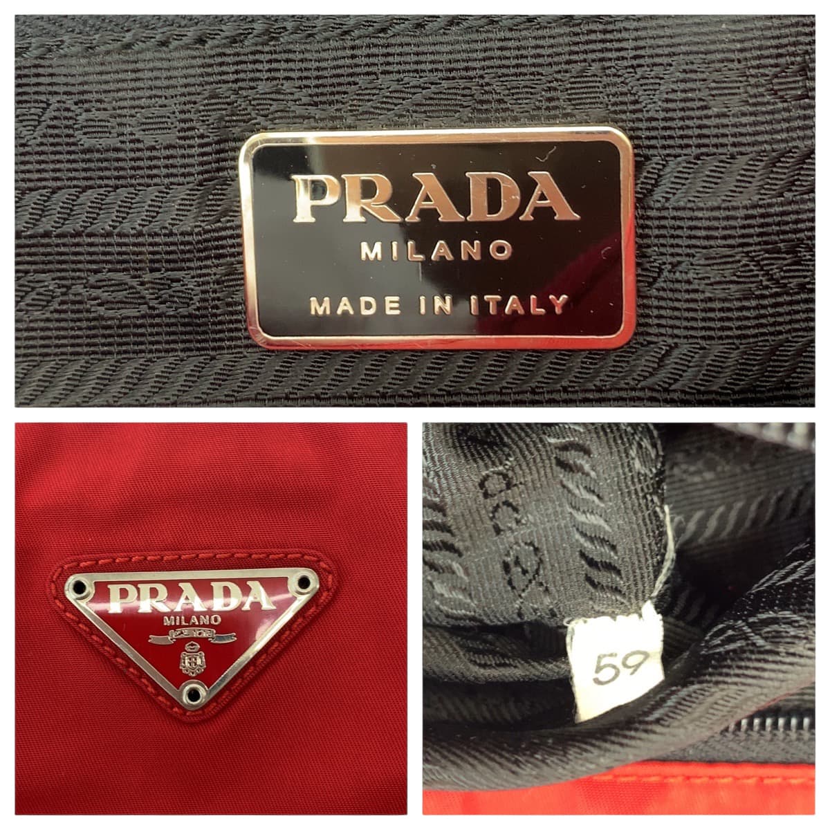 Prada Nylon Tessuto Logo Tote Bag